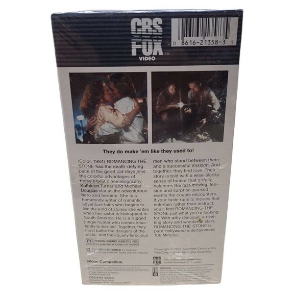 Romancing The Stone VHS Michael Douglas Kathleen Turner - Picture 3 of 5